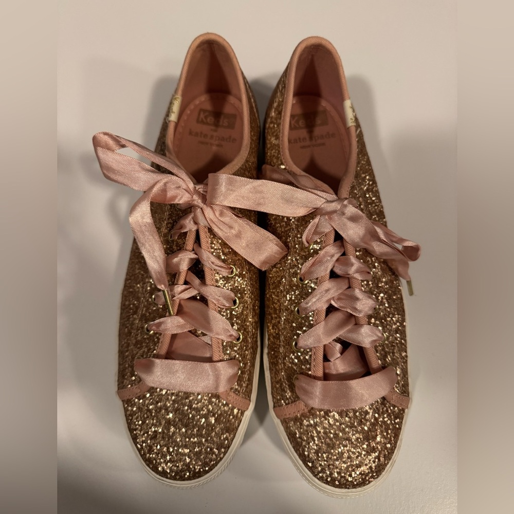 Kate Spade x Keds Collaboration Glitter Pink shoes - EUC Size 8.5